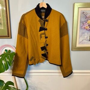 Vintage Wool Coat Size Medium Artsy Art to Wear Quirky Whimsical Whimsigoth 90s